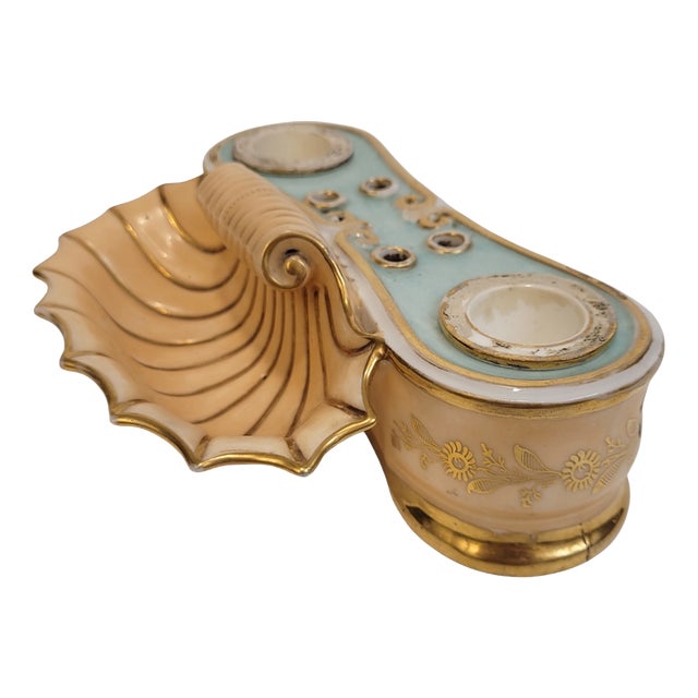 Inkwell or Writing Set in Porcelain by Jacob Petit, France, 19th Century For Sale