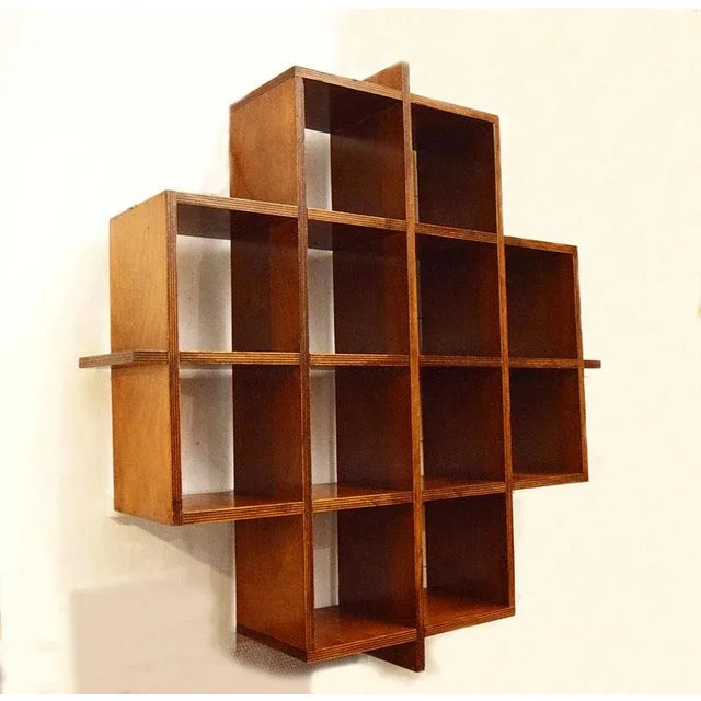Cubical Wall Bookcase in Laminate, Italy, 1970s For Sale - Image 4 of 8