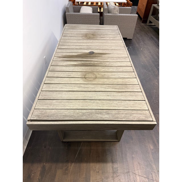 West Elm Portside Wood Outdoor Extension Dining Table + Pair of Benches, Set of Three For Sale In San Francisco - Image 6 of 12