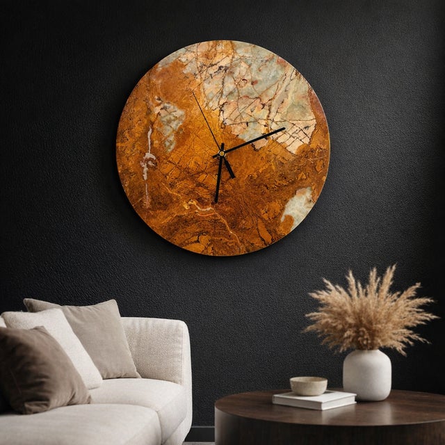 Brown Onyx Wall Clock by Forzini, in New conditions. Designed from 2000