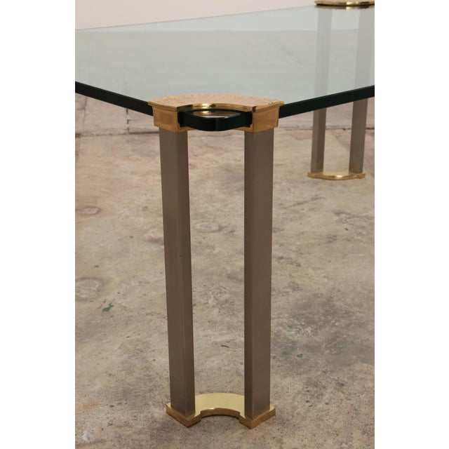 Hollywood Regency Golden Coffee Table with Glass, 1970, Set of 2 For Sale - Image 6 of 14