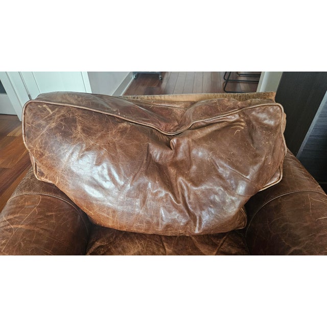 2010s Restoration Hardware Lancaster Brown Leather Luxe Depth Club Chairs For Sale - Image 5 of 15