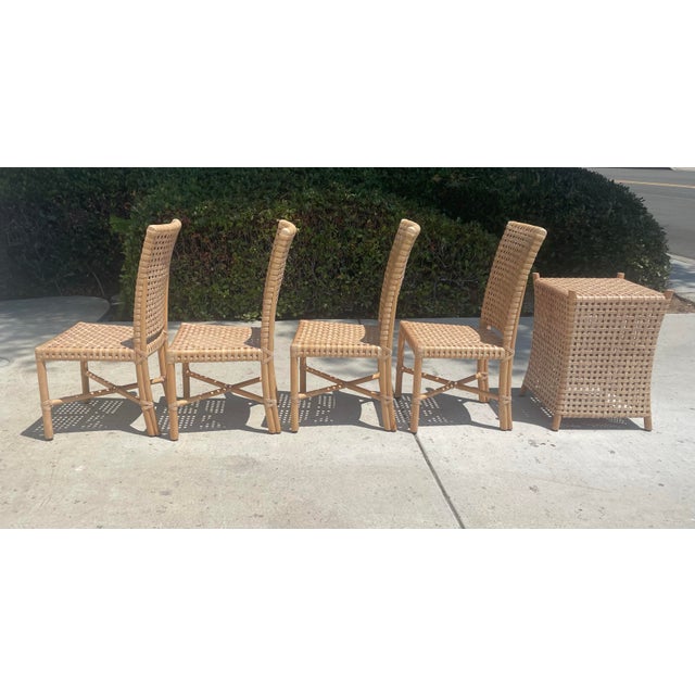 Authentic McGuire Antalya Laced Rawhide Dining Table & 4 Chairs For Sale - Image 9 of 14