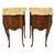Brown French Marquetry and Marble Bombe Shaped Bedside Tables, Set of 2 For Sale - Image 8 of 8