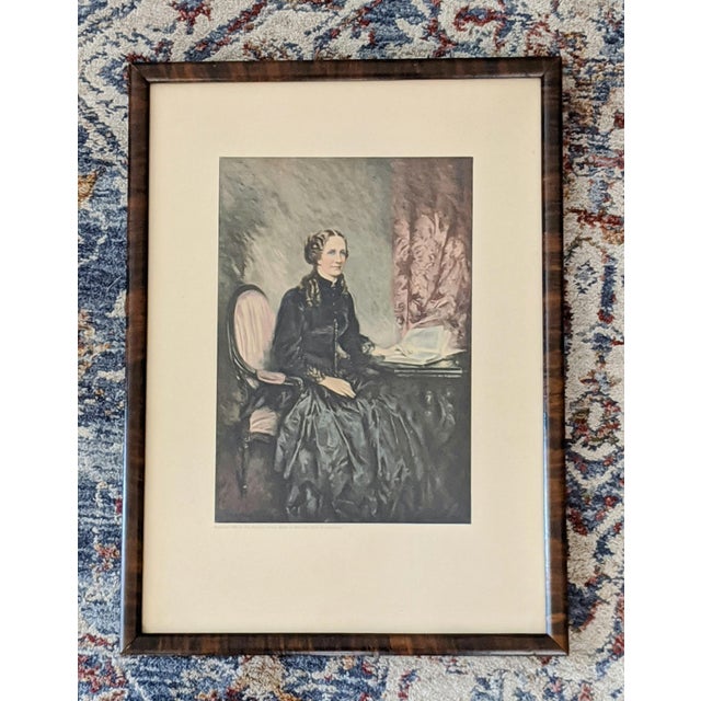 Vintage Portrait of Mary Eddy Baker in an Antique Wood Frame Copyright 1948 by The Christian Science Board of Directors