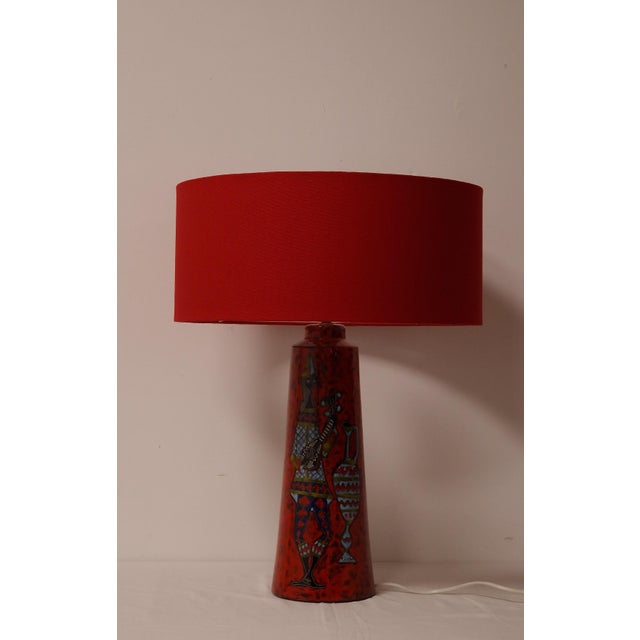 1950s Glazed Ceramic Table Lamp from Cemas in Sesto Fiorentino, 1950s For Sale - Image 5 of 13