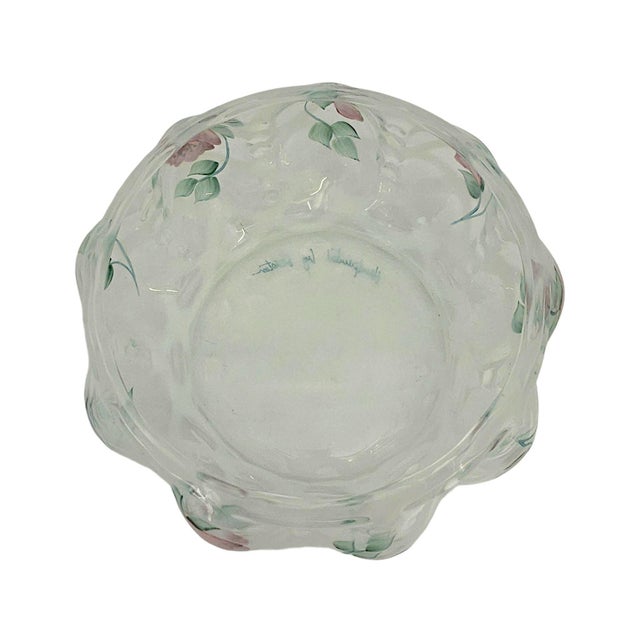1999 Fenton Trellis DX No. 5585 Melon Box Hand Painted by Karen L. Easton For Sale - Image 10 of 11