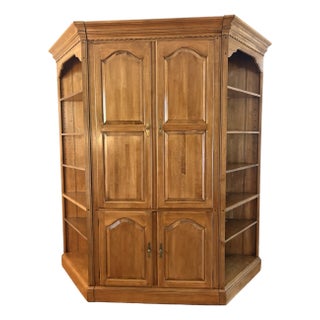 1990s Ethan Allen Circa 1776 Media Console With Shelving For Sale