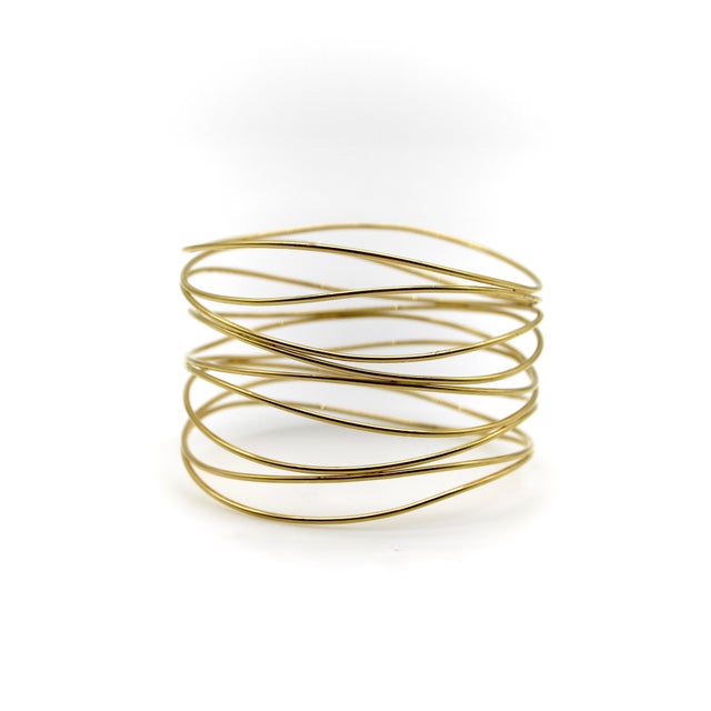 Elsa Peretti & Tiffany & Co. 1990s 18k Gold Tiffany & Co. Elsa Peretti Nine-Row Wave Bracelet For Sale - Image 4 of 11