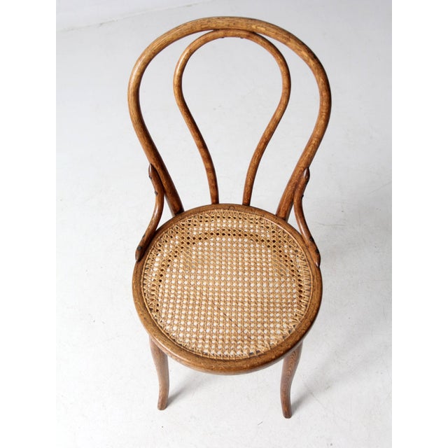 Mid 20th Century Vintage Bentwood Cane Seat Chair For Sale - Image 5 of 10
