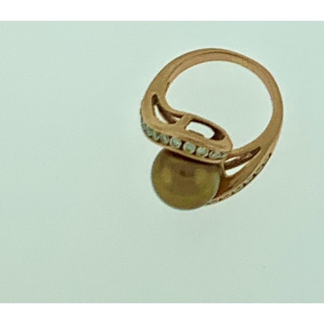 10 mm Round Chocolate Tahitian Pearl & Diamond Cocktail Ring 14 Karat Rose Gold ring A classic, Cocktail ring 10 mm Pearl...