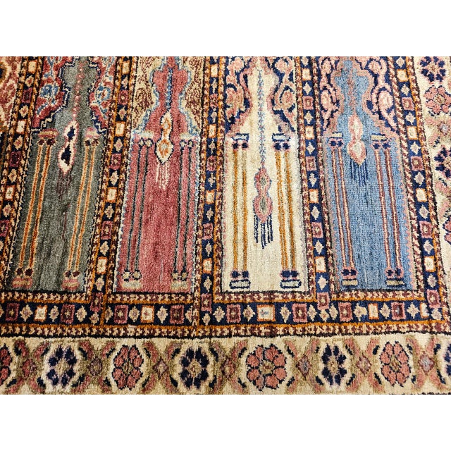Textile Early 20th Century Turkish Silk Septh Prayer Rug, Hand-Woven, 2' x 3' For Sale - Image 7 of 12
