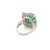 Contemporary Vintage 3.31 Carat Minor Oil Colombian Emerald & Diamond Cluster Ring in Platinum Size 6 For Sale - Image 3 of 7