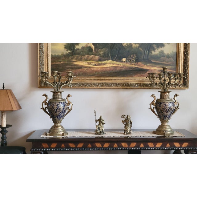 French Rare Find, Vintage Large Candelabra Set For Sale - Image 3 of 10