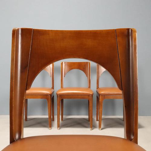 Vintage Chairs in Beech and Leatherette, 1970s For Sale - Image 3 of 9