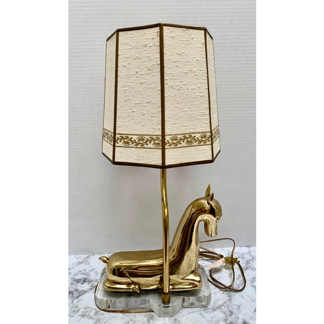 Midcentury Brass Figural Franz Hagenauer Table Lamp For Sale In Sacramento - Image 6 of 12