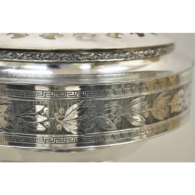 Silver Antique Wallace Bros & Co. Victorian Silver Plated Reticulated Lid Butter Dish For Sale - Image 8 of 12
