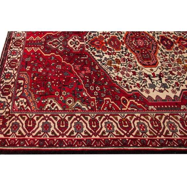 Persian Mid 20th Century Vintage Persian Rug, 7' 0" X 9' 10" For Sale - Image 3 of 8