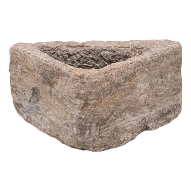 Chinese Triangle Stone Trough, C. 1900 For Sale