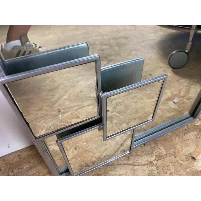 Vintage Mirror in Steel, 1970s For Sale - Image 6 of 13