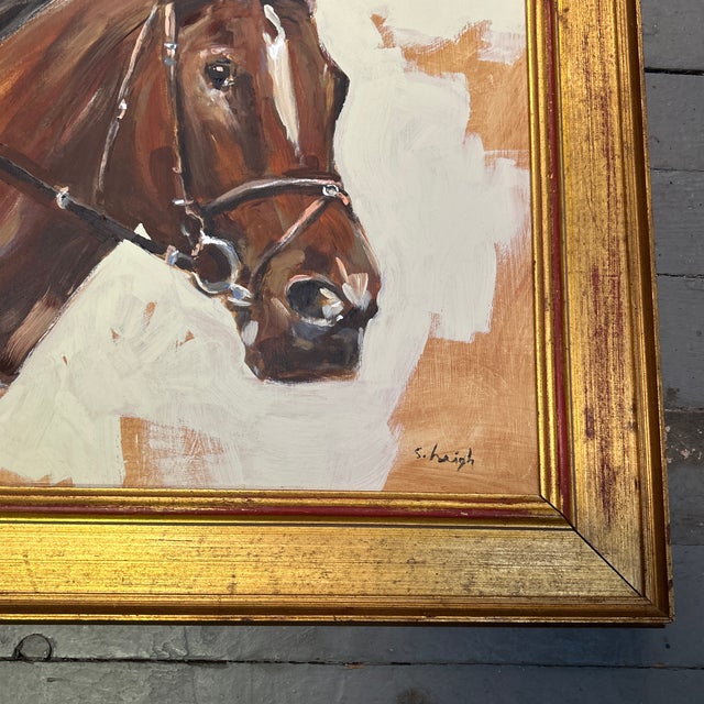 Contemporary Contemporary Original Horse Portrait Painting by Stephen Heigh “Ready to Run” For Sale - Image 3 of 6