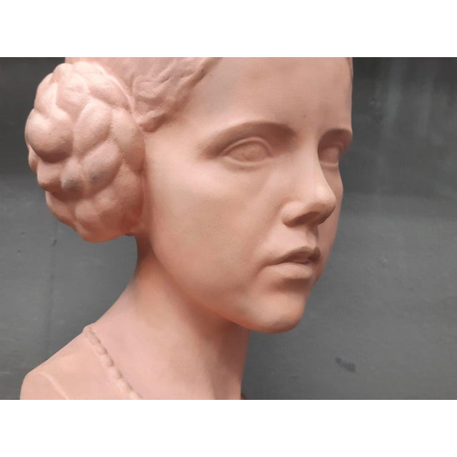 Fritz Wolber, Bust of a Woman, 1920s-1940s, Clay For Sale - Image 9 of 13