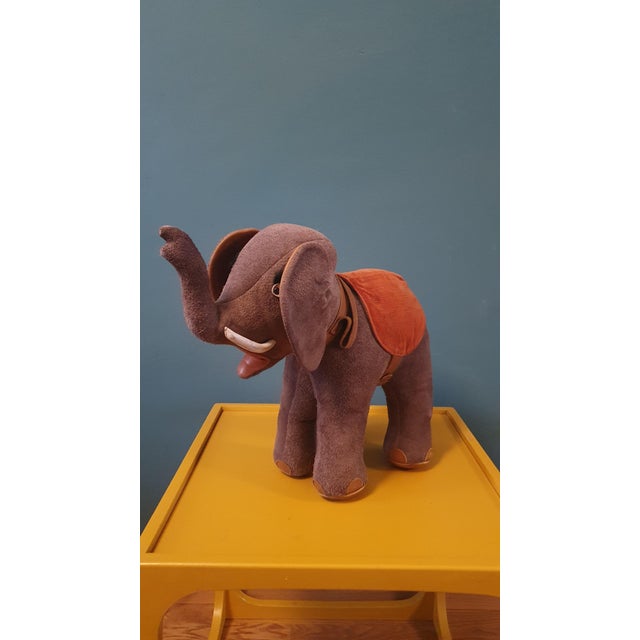 Vintage Elephant in Suede, 1970s For Sale - Image 6 of 9