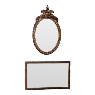 Early 1900s French Louis XVI Giltwood Frames, Pair — Original Patina For Sale