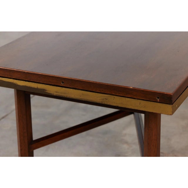 Edward Wormley Walnut Coffee Table With Stone Inlay for Dunbar For Sale - Image 11 of 13