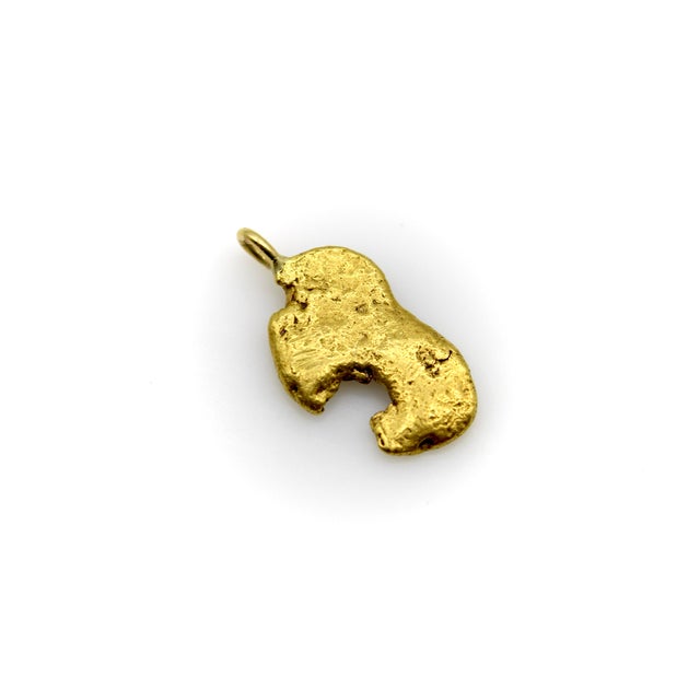 Gold Vintage 22k Gold Nugget Pendant With Pac-Man Resemblance For Sale - Image 8 of 10
