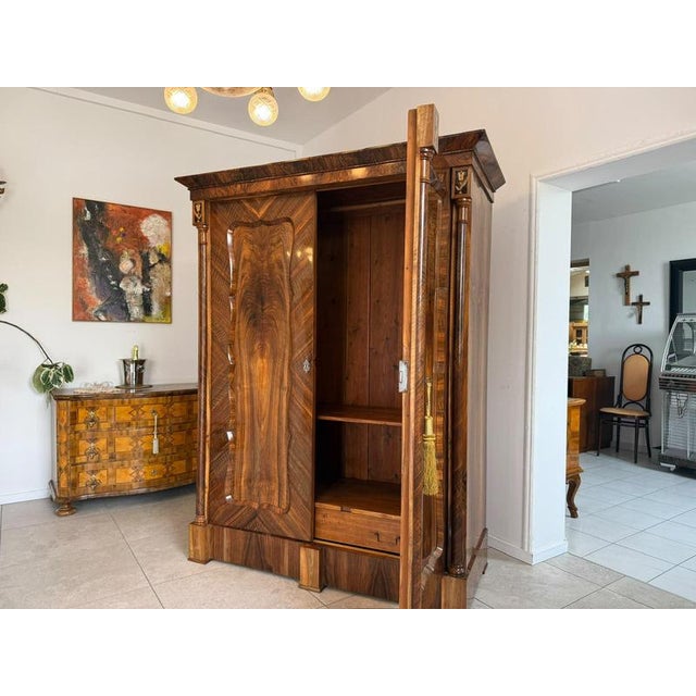 Antique Empire Columned Hall Cabinet For Sale - Image 9 of 18