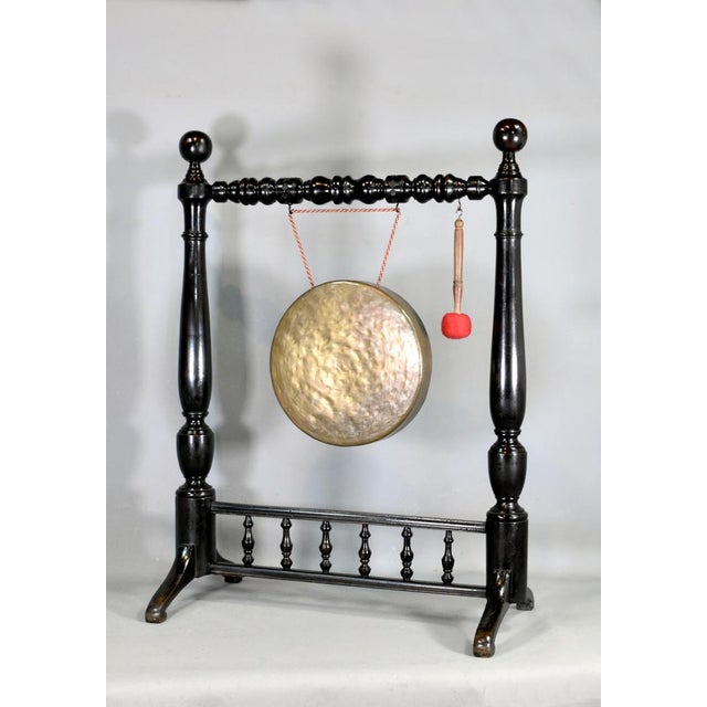 Large Framed Dinner Gong in Mahogany, 1890s For Sale - Image 3 of 11