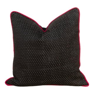 Nishi Black Dotted Ahir Handloom Pillow For Sale