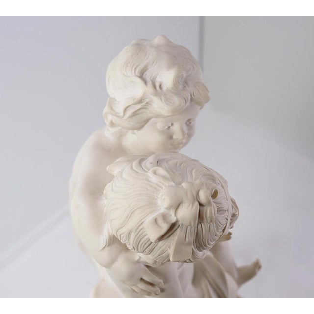 Two Children Mounted on Alabaster Base by Auguste Moreau For Sale - Image 4 of 16