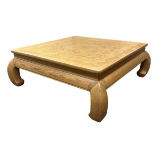 Henredon Scene Two Collection Burl Wood Coffee Table For Sale