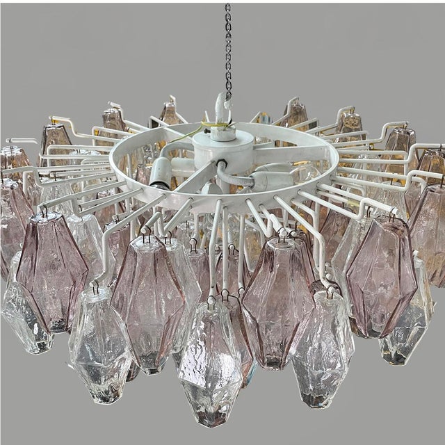 1960s Mid-Century Modern Italian Poliedri Chandelier in Murano Glass by Carlo Scarpa for Venini, 1960s For Sale - Image 5 of 14