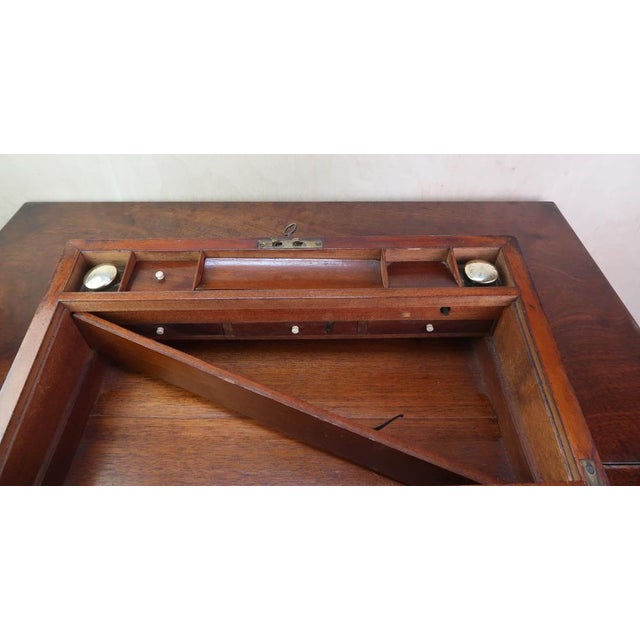 Large Antique Campaign Brass Mounted Writing Box, 1850 For Sale - Image 11 of 14