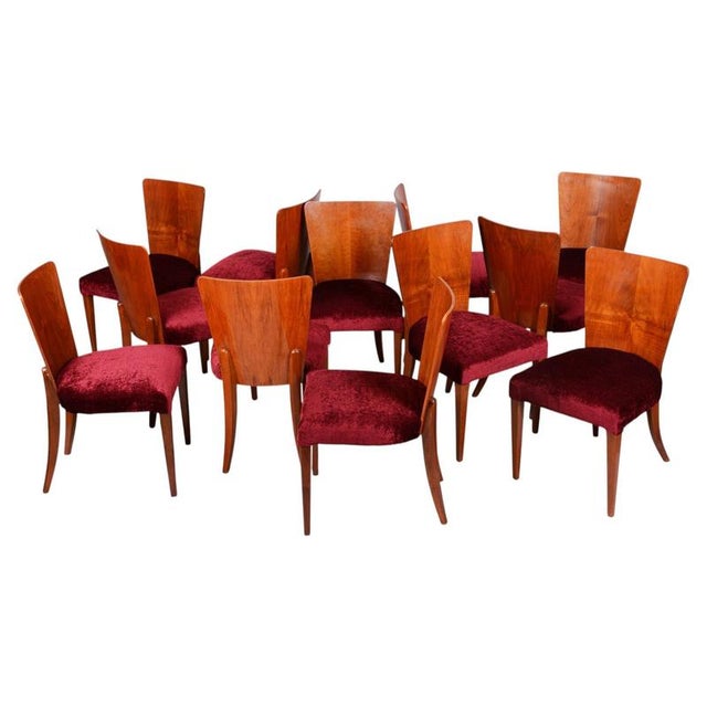 Vintage Art Deco Chairs by J. Halabala for Up Závody, Czech, 1940s, Set of 12 For Sale - Image 13 of 13