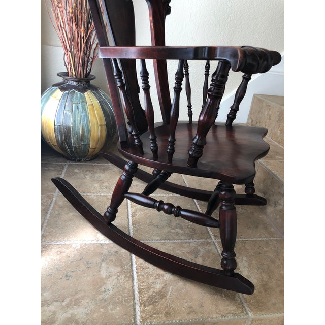Jacobean Colonial RevivalInspired Carved Rocking Chair Chairish