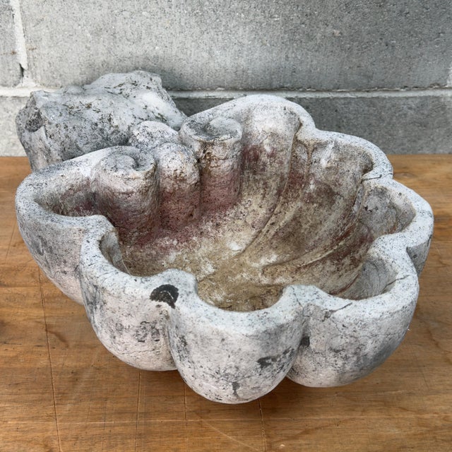 Antique Holy Water Stoup in Carved Stone For Sale - Image 11 of 11