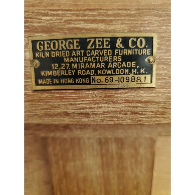 Mid 20th Century George Zee Hand Carved Camphor Wood Bar | Chairish