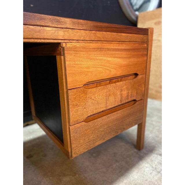 Mid-Century Modern Mid Century Modern Rosewood & Palm Desk Made in Columbia For Sale - Image 3 of 9