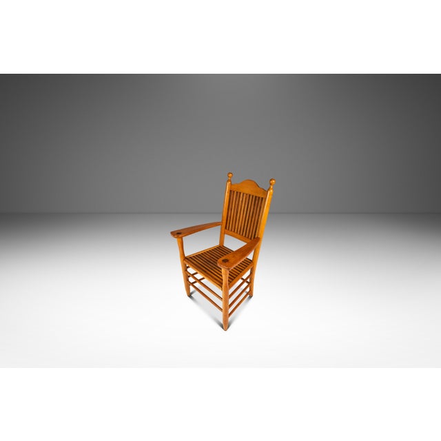 American Rustic Americana Hand-Crafted 19th Century-Styled Cottage Armchair in Solid Maple & Walnut, Usa, C. 1940s For Sale - Image 3 of 18