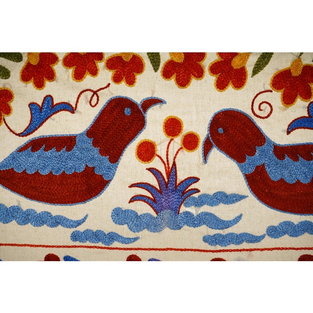 Ecru Suzani Duck Pillow Cover 1'6'' X 3'2'' For Sale - Image 8 of 10