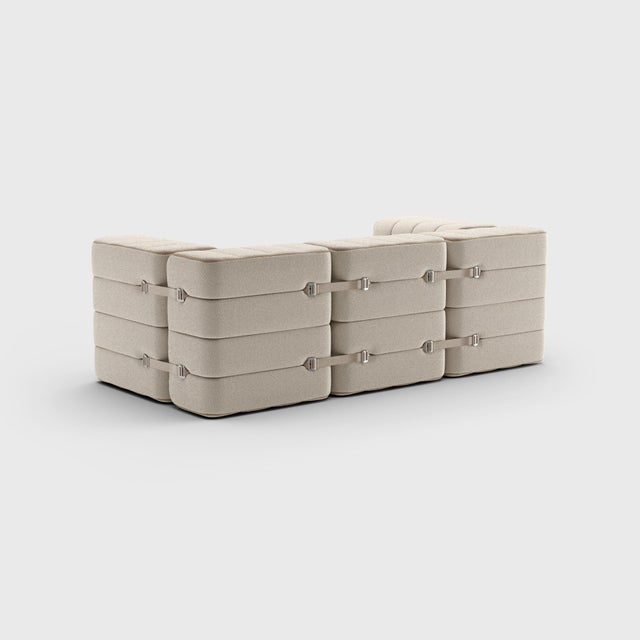 Contemporary Curt Modular Set - Flexible 2-Seater with Armrests - Sera - Calla (White / Beige) by Ambivalenz, Set of 7 For Sale - Image 3 of 5