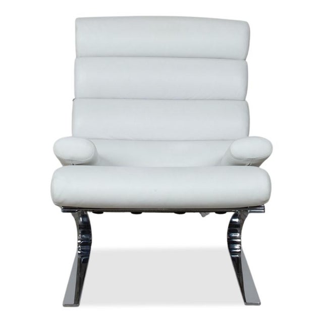 Set of Sinus Lounge Chair and Ottoman in White Leather and Chrome from Cor For Sale - Image 14 of 18