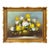 Still Life Oil on Canvas Painting of White and Yellow Roses, Signed For Sale