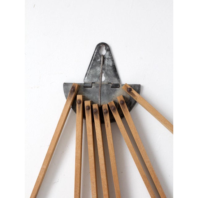 Antique Folding Wooden Wall Drying Rack For Sale - Image 10 of 10