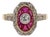Vintage Two Tone 14k Yellow and White Gold Natural Diamond Ring, Size 8 For Sale