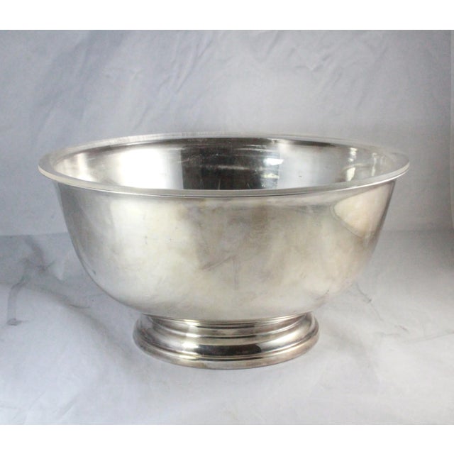 Mid-Century Modern Mid 20th Century Gorham Silver Plate Yc 784 Serving Bowl Round Footed For Sale - Image 3 of 6